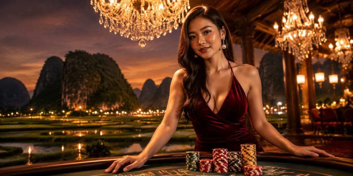 Quang cảnh casino giải trí về đêm tại Ninh Bình